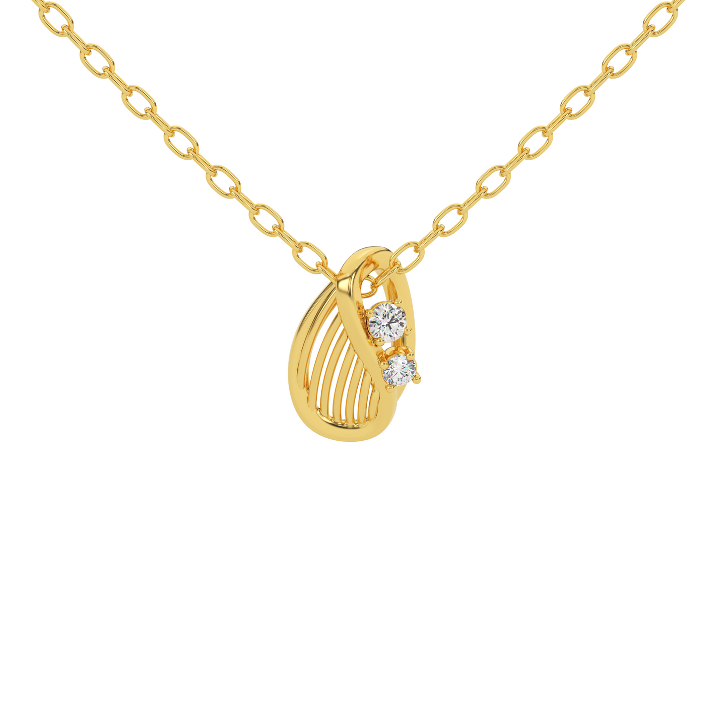 Golden Blossom Natural Diamond Pendant