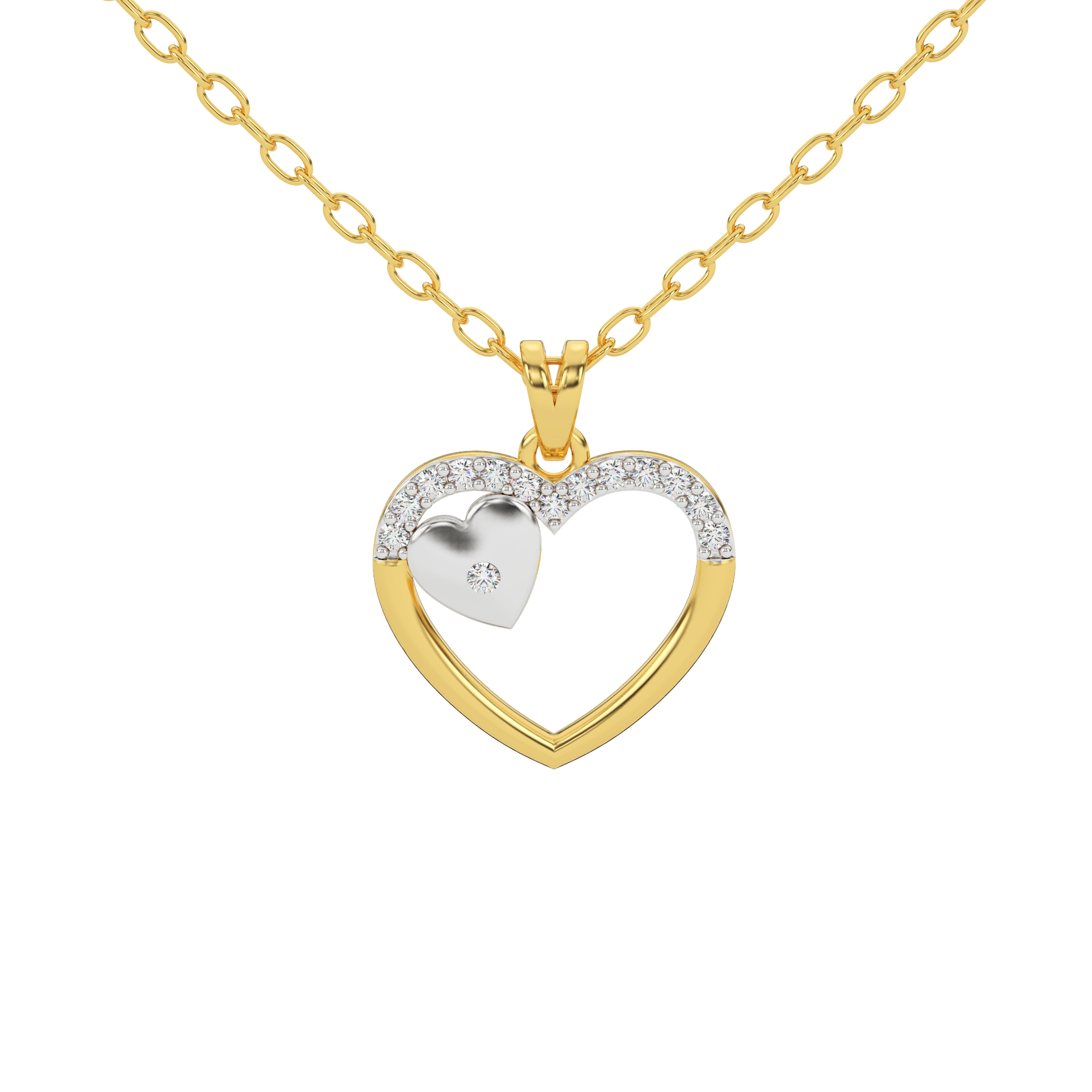 Sparkling Heart Natural Diamond Pendant