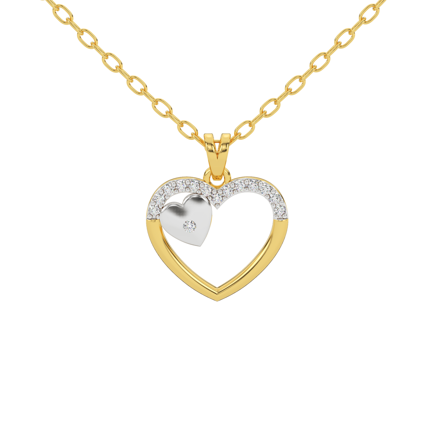 Sparkling Heart Natural Diamond Pendant