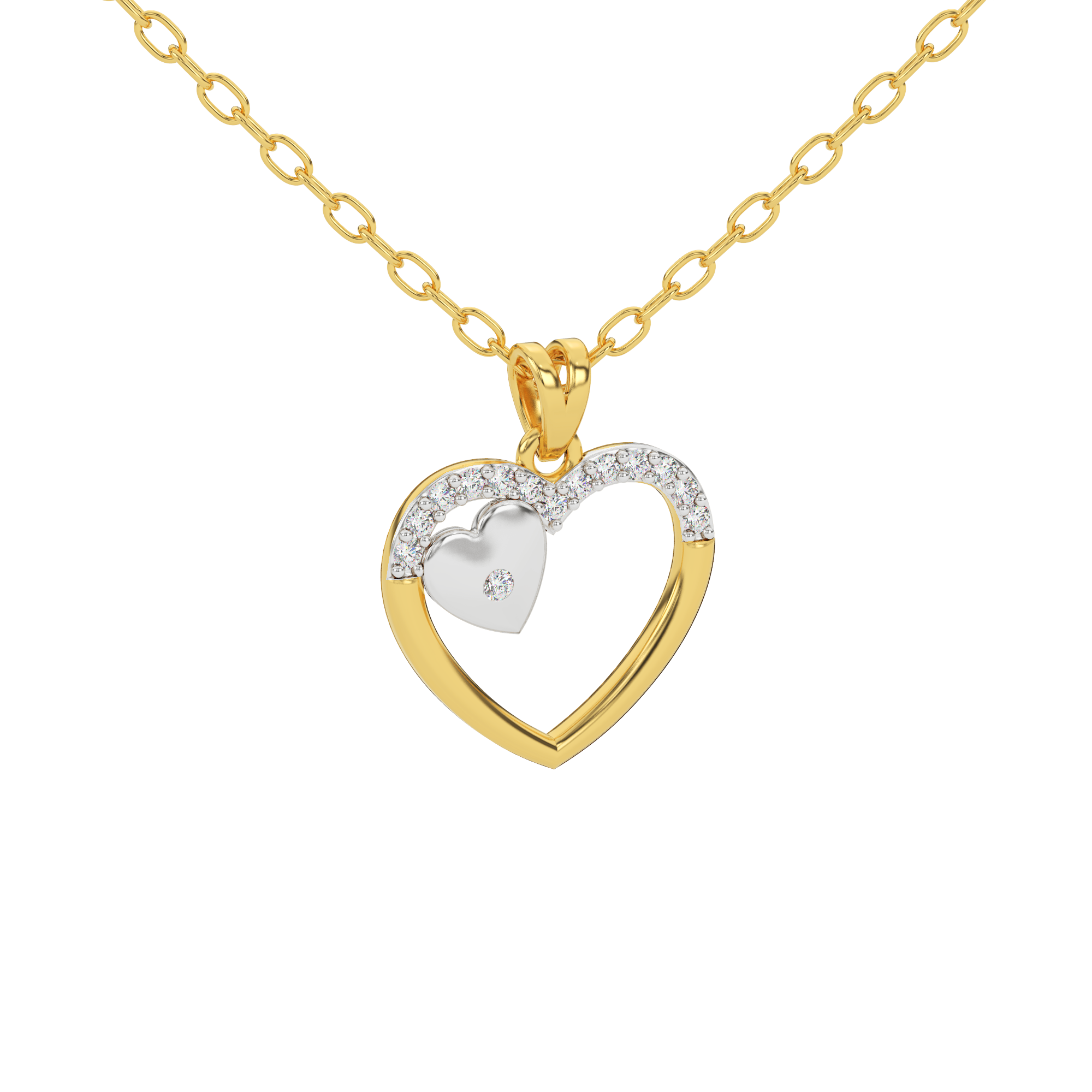 Sparkling Heart Natural Diamond Pendant