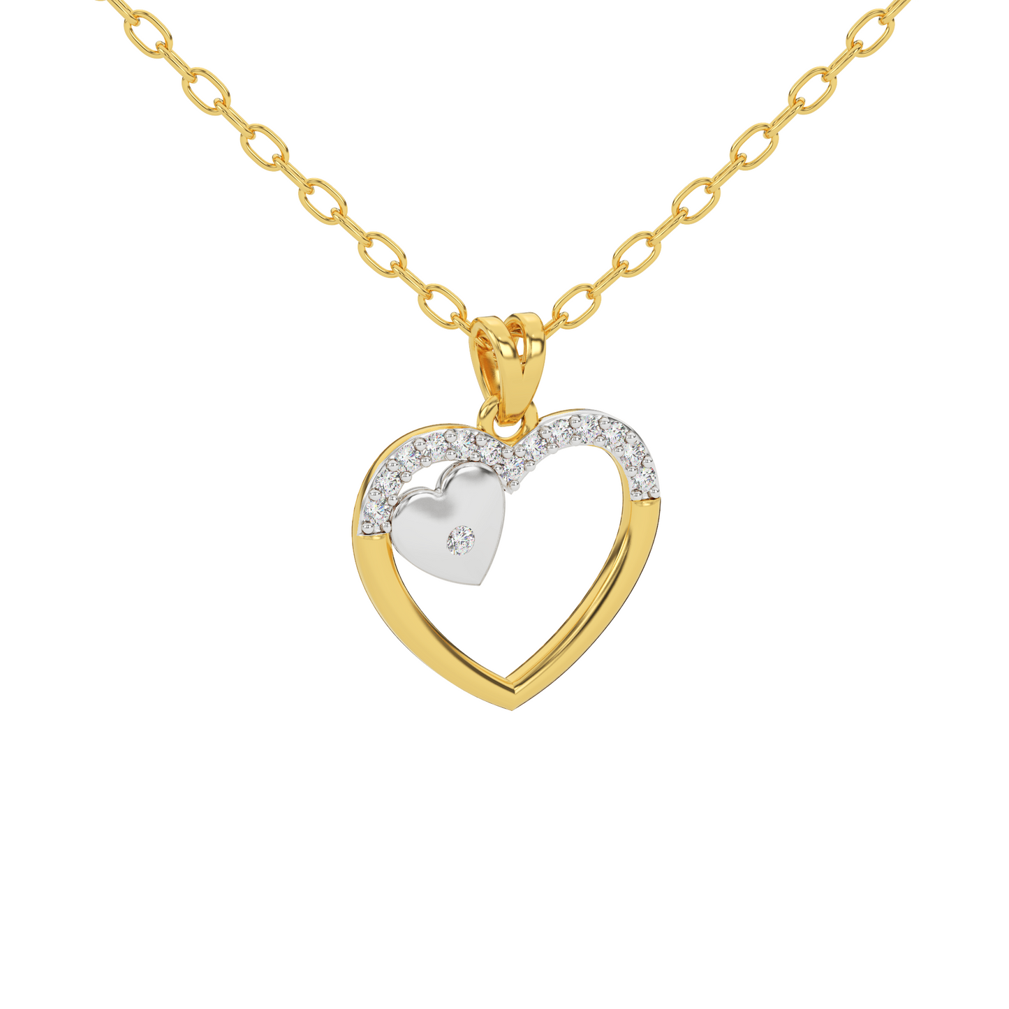 Sparkling Heart Natural Diamond Pendant