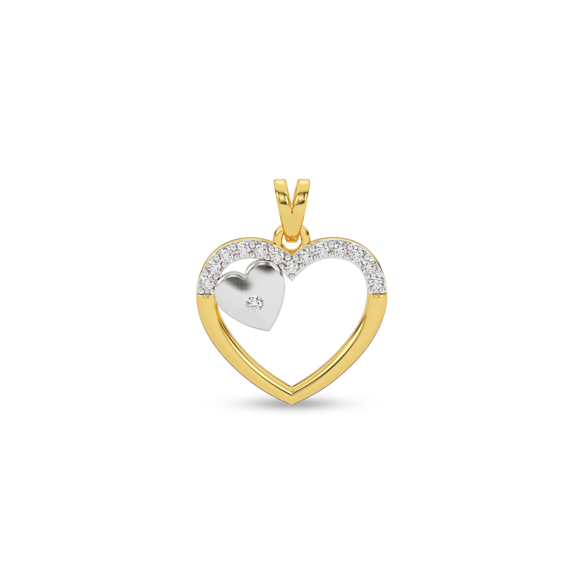 Sparkling Heart Natural Diamond Pendant