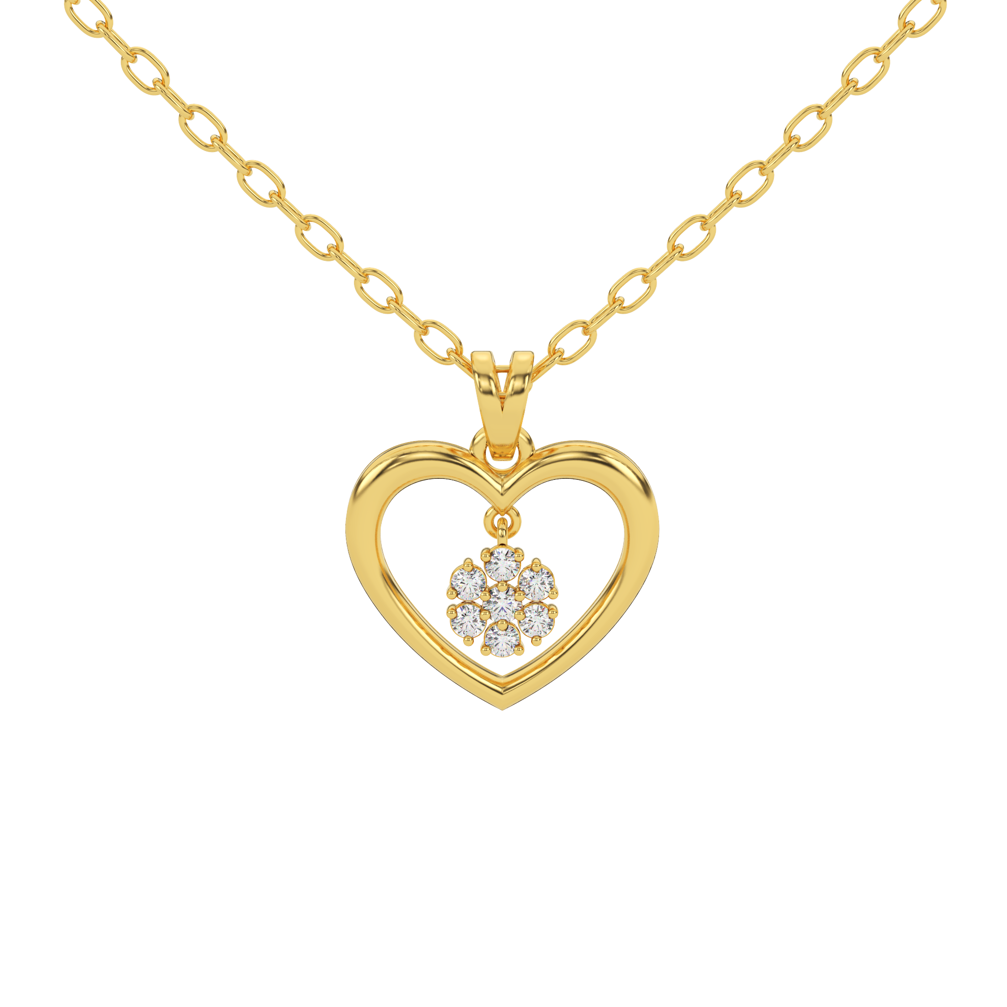 Golden Glow Natural Diamond Pendant