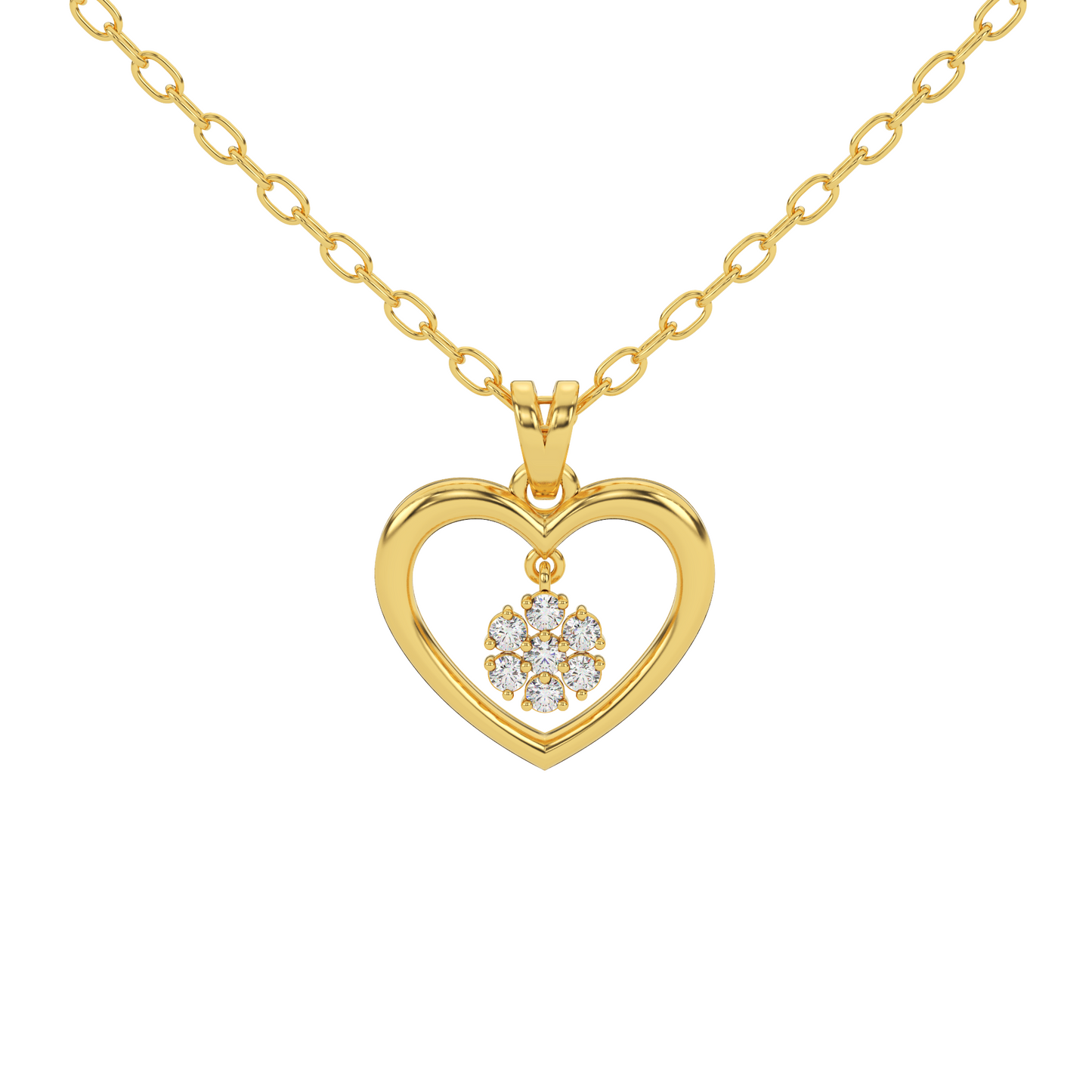 Golden Glow Natural Diamond Pendant