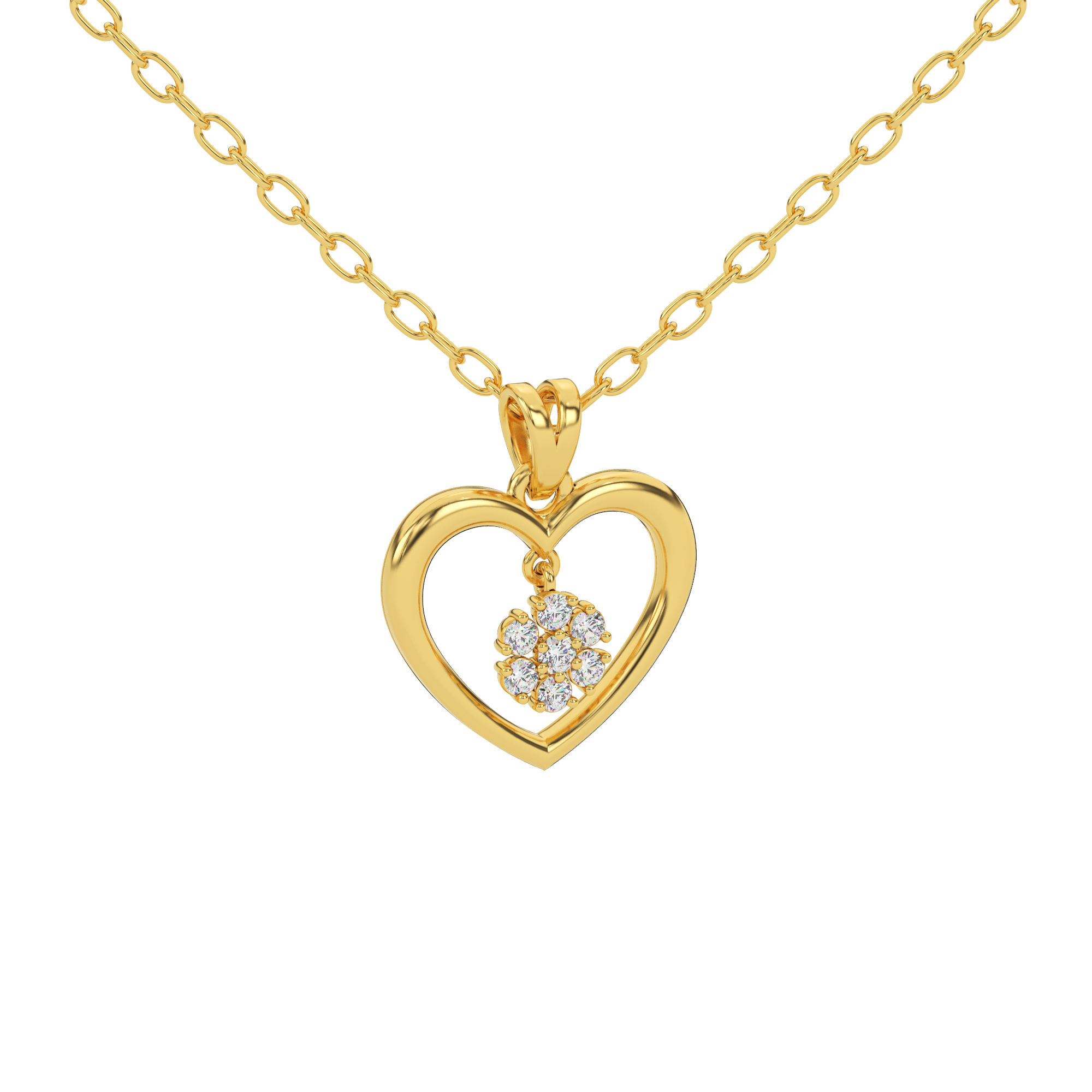 Golden Glow Natural Diamond Pendant