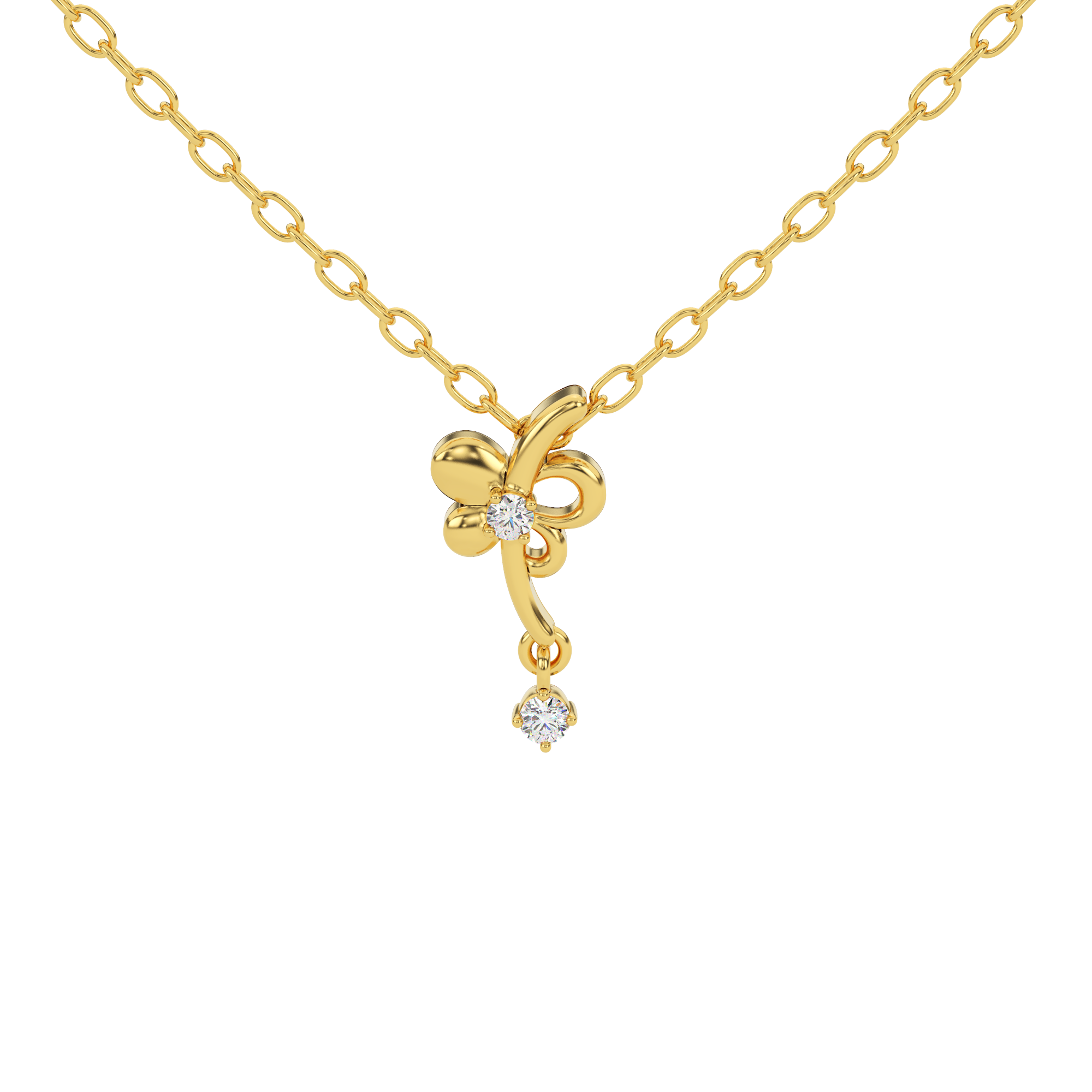 Radiant Love Knot Natural Diamond Pendant