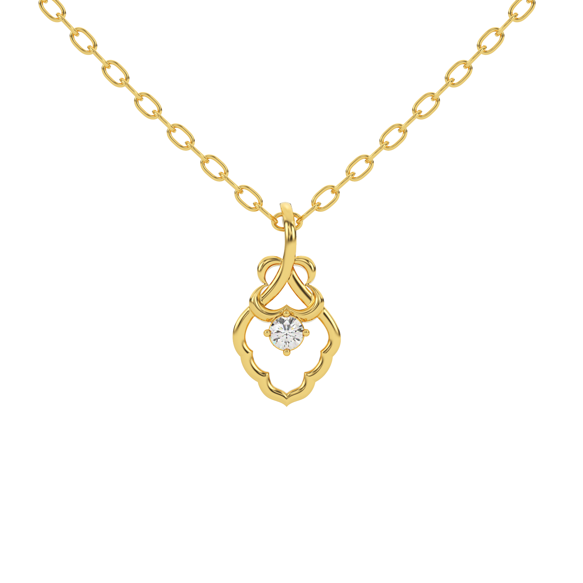 Golden Whisper Natural Diamond Pendant
