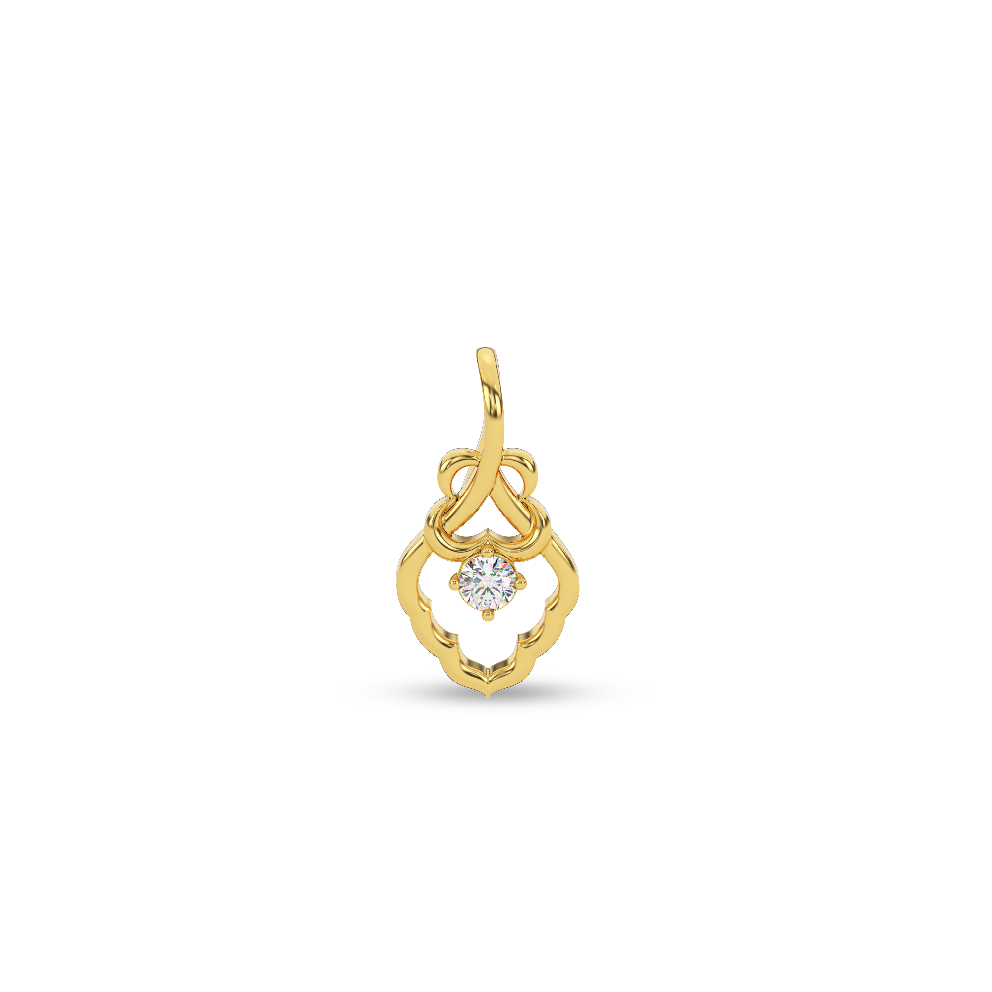 Golden Whisper Natural Diamond Pendant