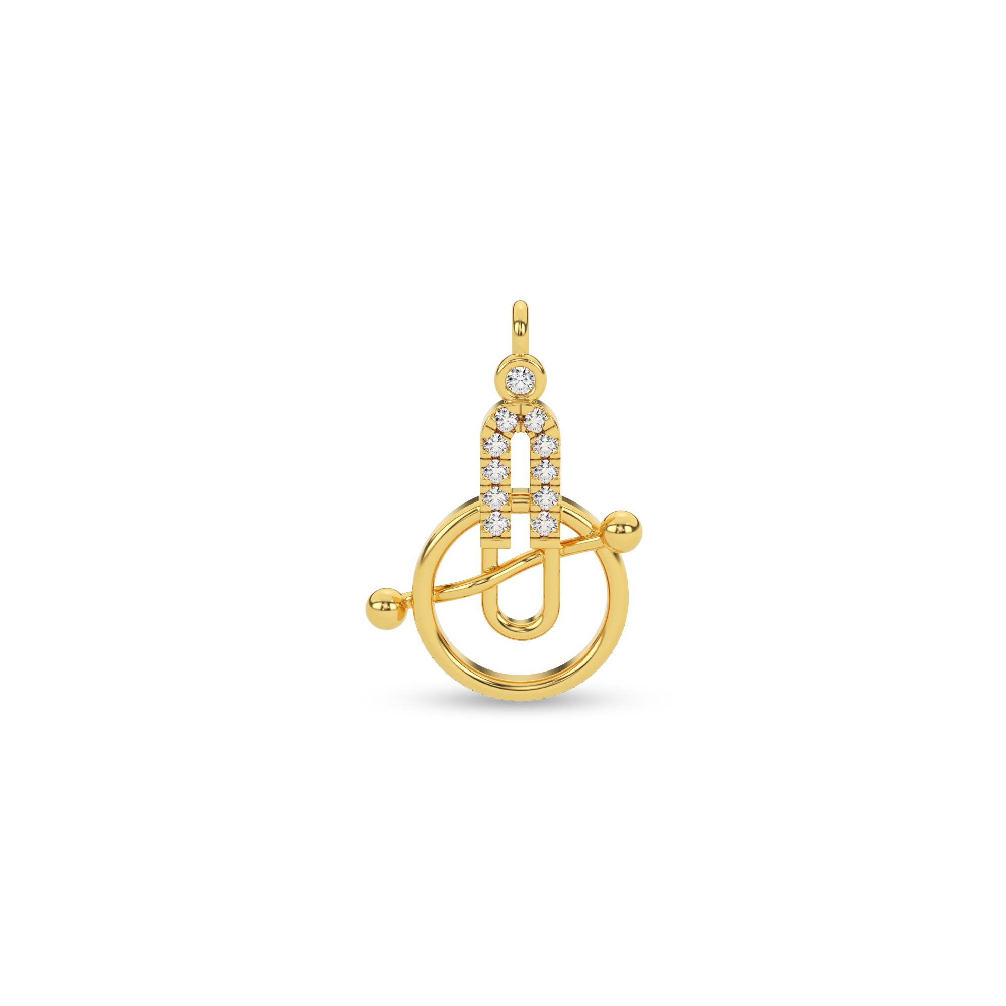 Golden Radiance Natural Diamond Pendant