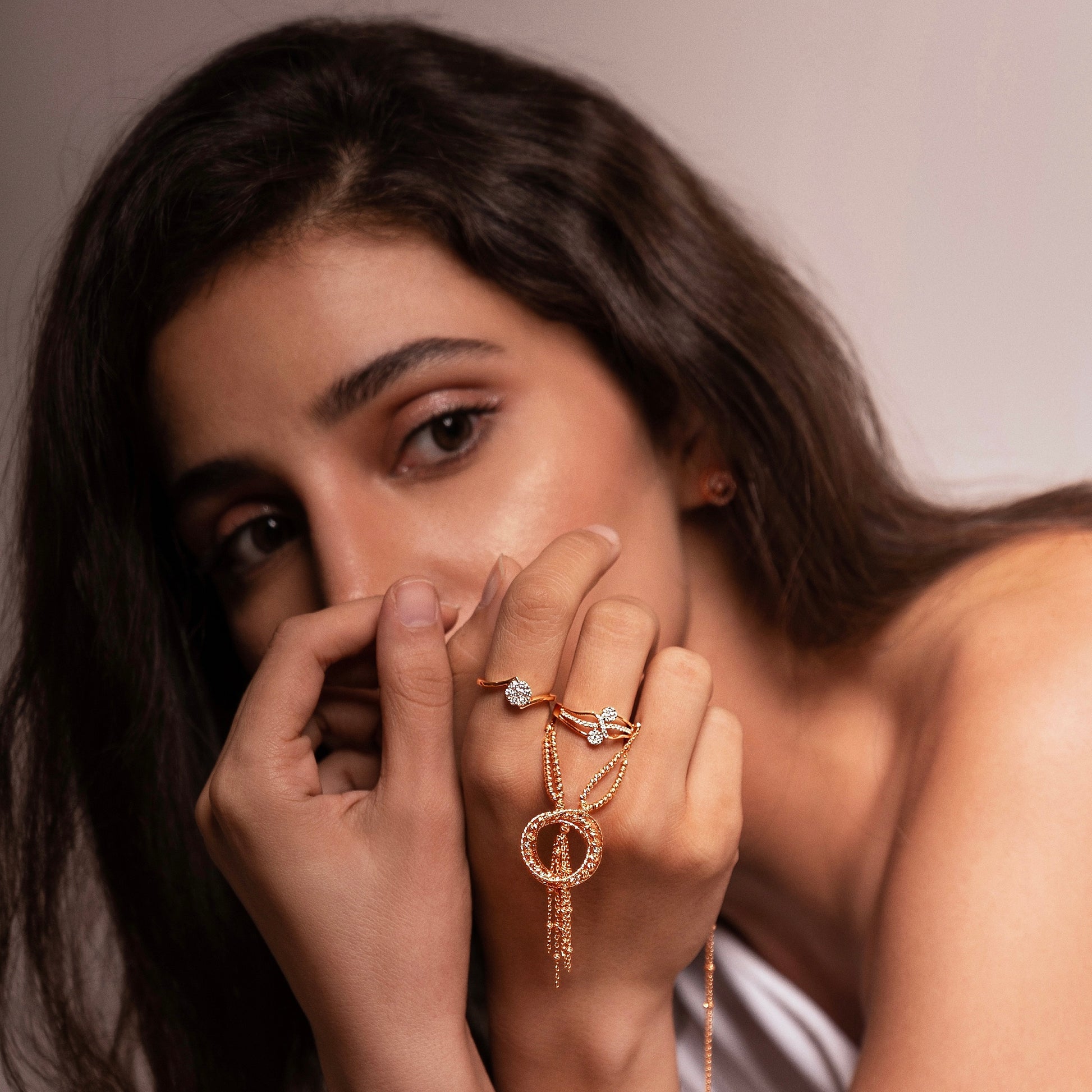 14 Kt Rose Gold Diamond Ring