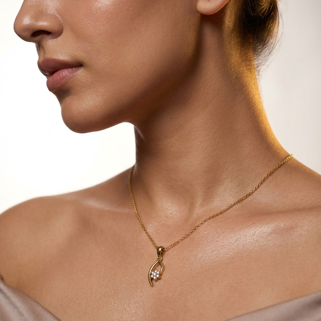 Blooming Charm Diamond Pendant ring on model hand close-up – studio jewellery photography | Prash Jewellery