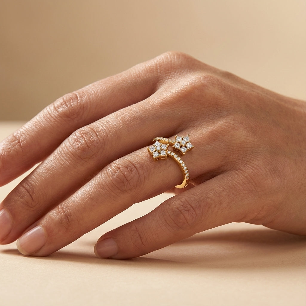 14 Kt Yellow Gold Diamond Ring