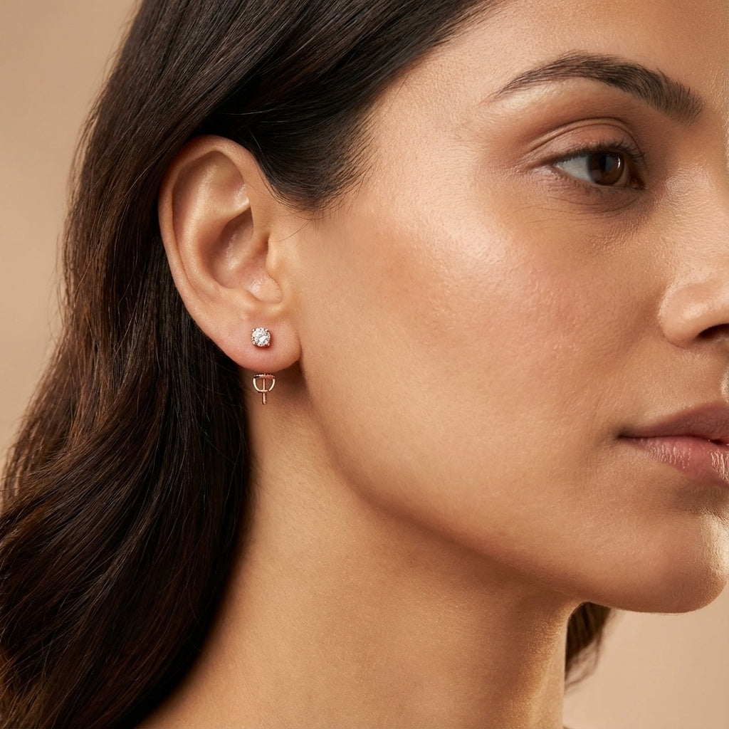 Brilliant 0.20 Carat Solitaire Rose Gold Diamond Stud Earrings
