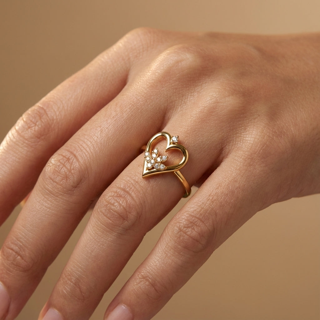 14 Kt Yellow Gold Diamond Ring