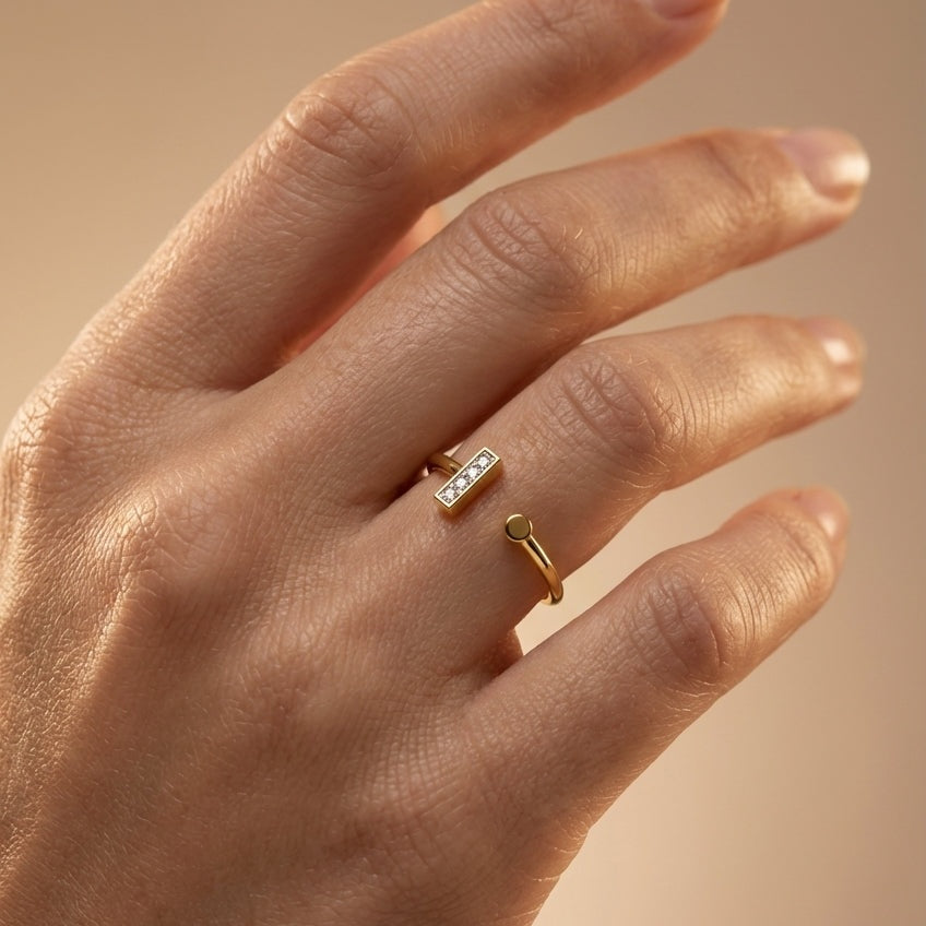 Celestial Grace Diamond Ring ring on model hand close-up – studio jewellery photography | Prash Jewellery