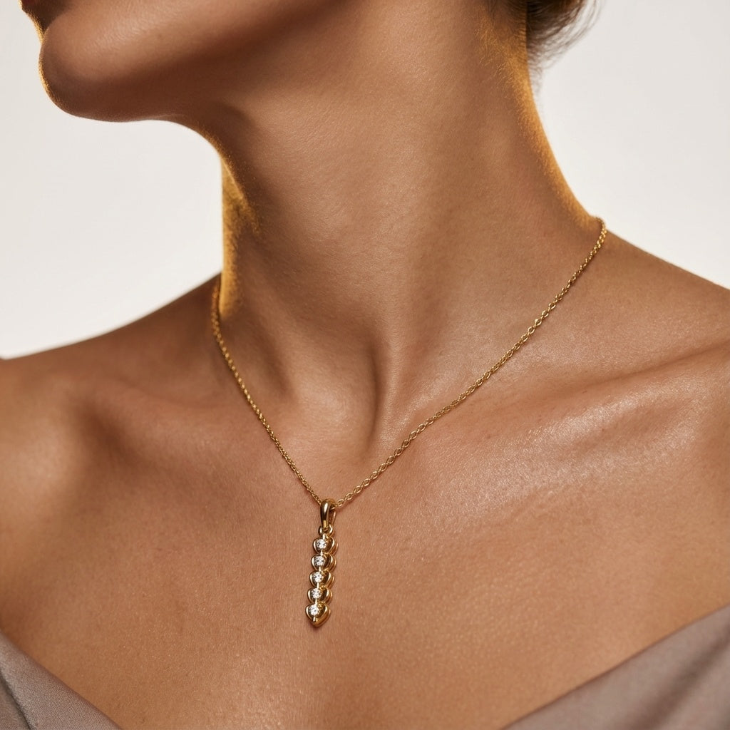Chain Of Hearts Diamond Pendant