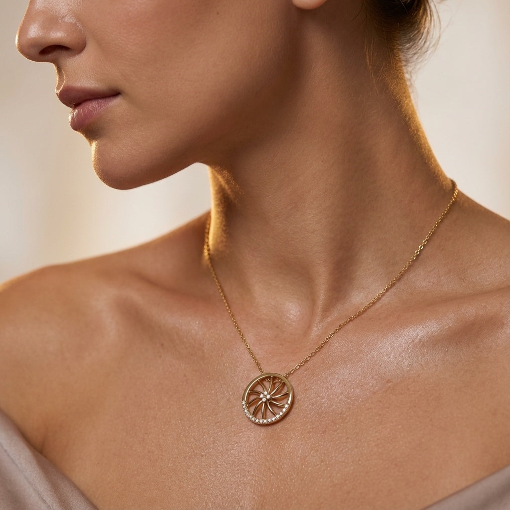 Chakra Diamond Pendant ring on model hand close-up – studio jewellery photography | Prash Jewellery