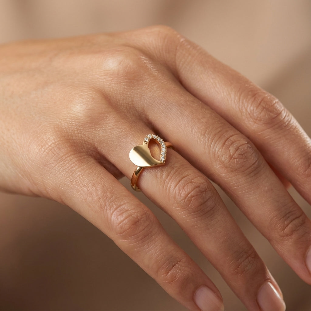 14 Kt Rose Gold Diamond Ring