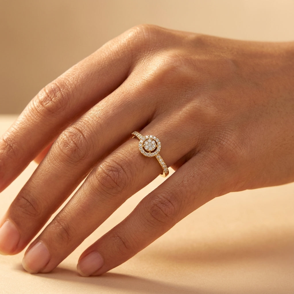 14 Kt Yellow Gold Diamond Ring