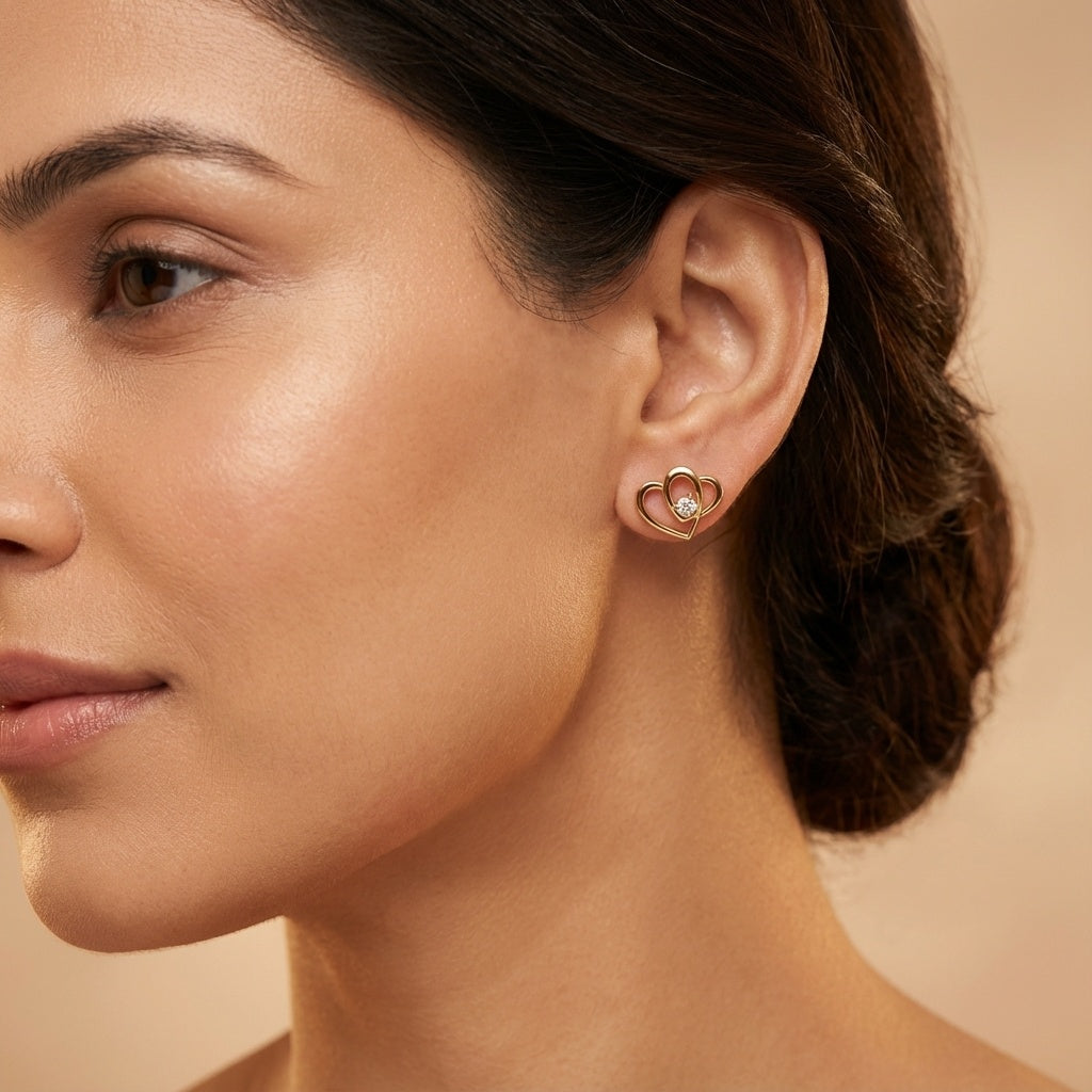 Classic Heart Diamond Earring