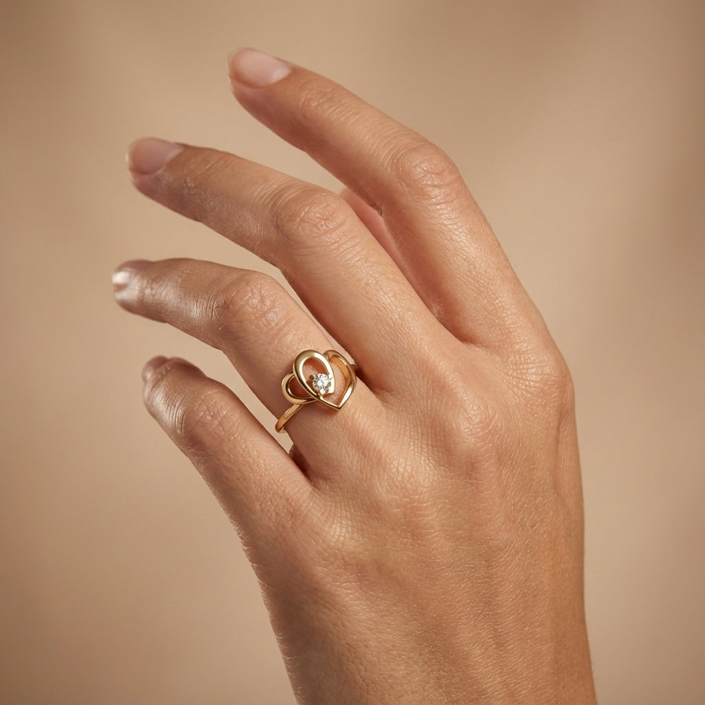 14 Kt Rose Gold Diamond Ring