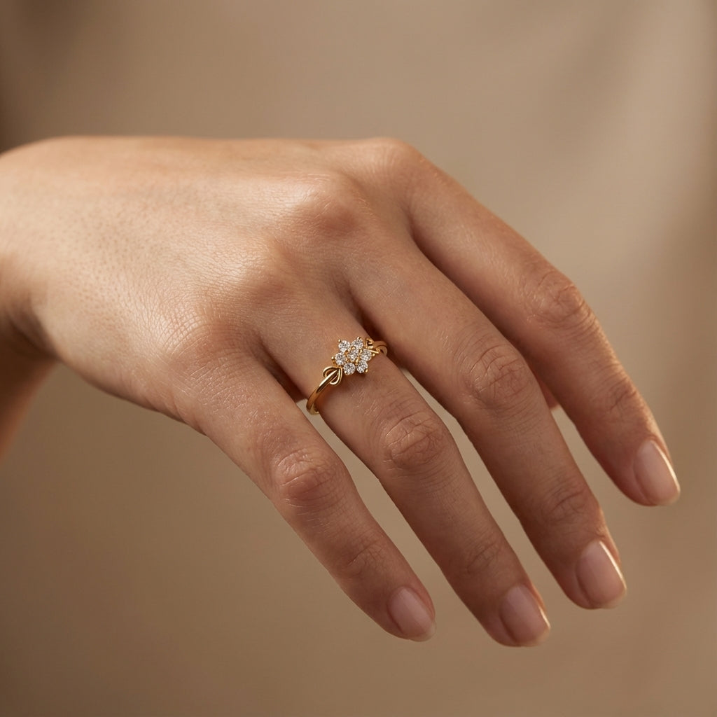 Diamond Bliss Band ring on model hand close-up – studio jewellery photography | Prash Jewellery