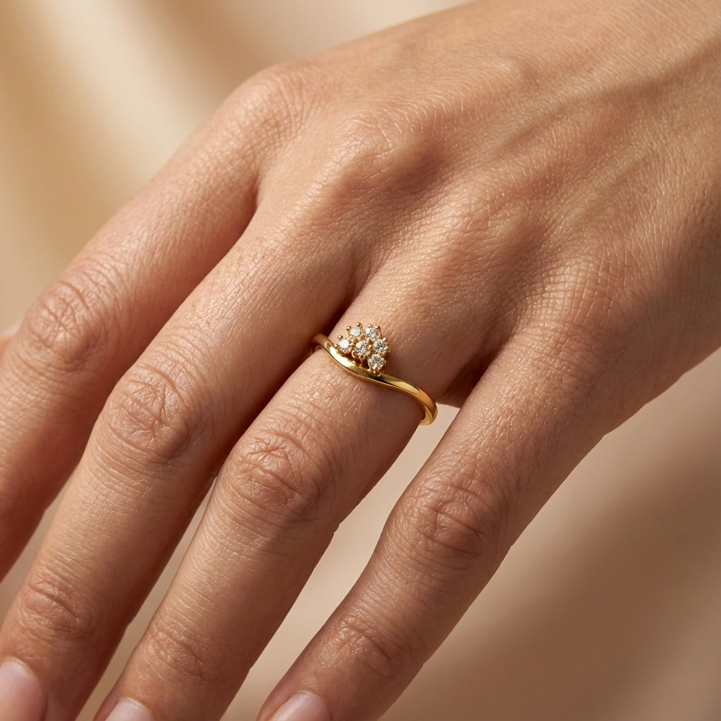 14 Kt Yellow Gold Diamond Ring