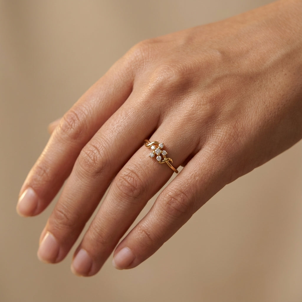 14 Kt Yellow Gold Diamond Ring