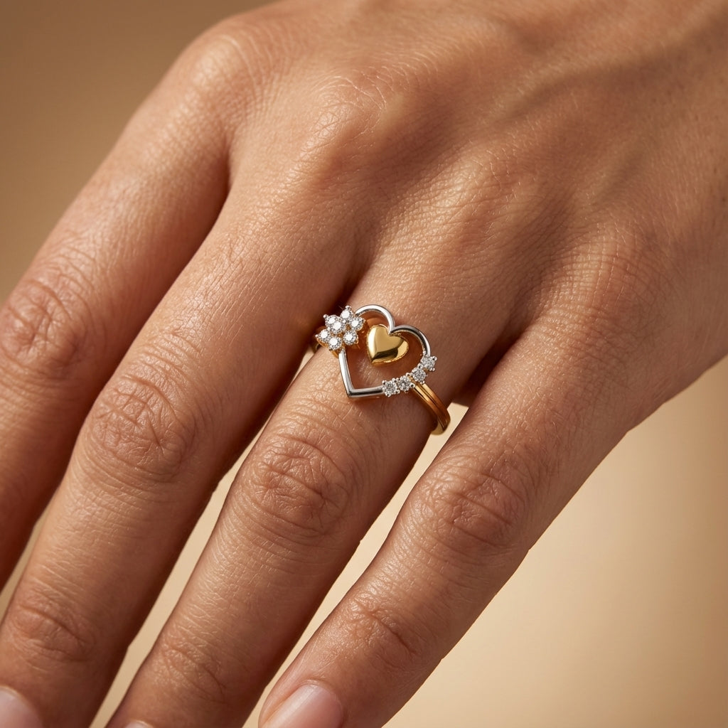 Diamond Radiance Ring ring on model hand close-up – studio jewellery photography | Prash Jewellery