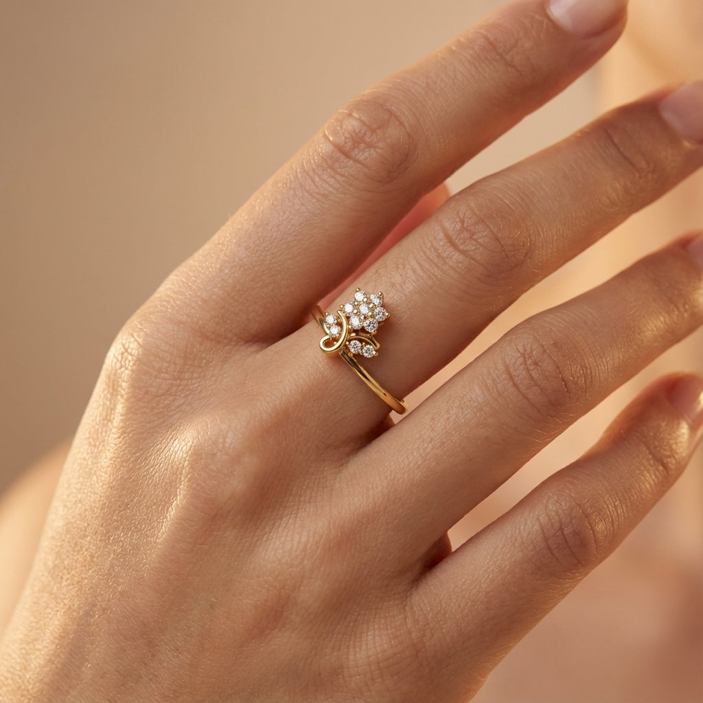 14 Kt Yellow Gold Diamond Ring