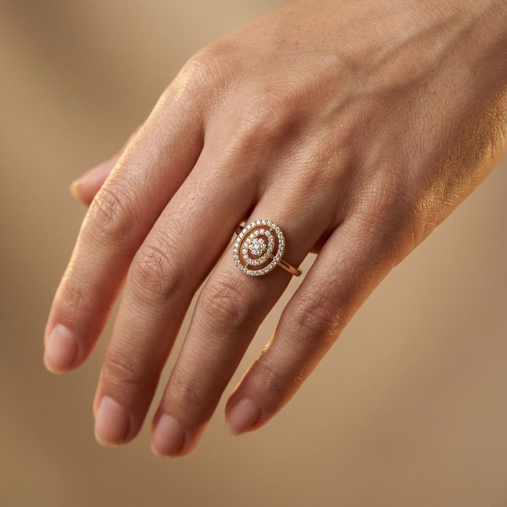 14 Kt Yellow Gold Diamond Ring