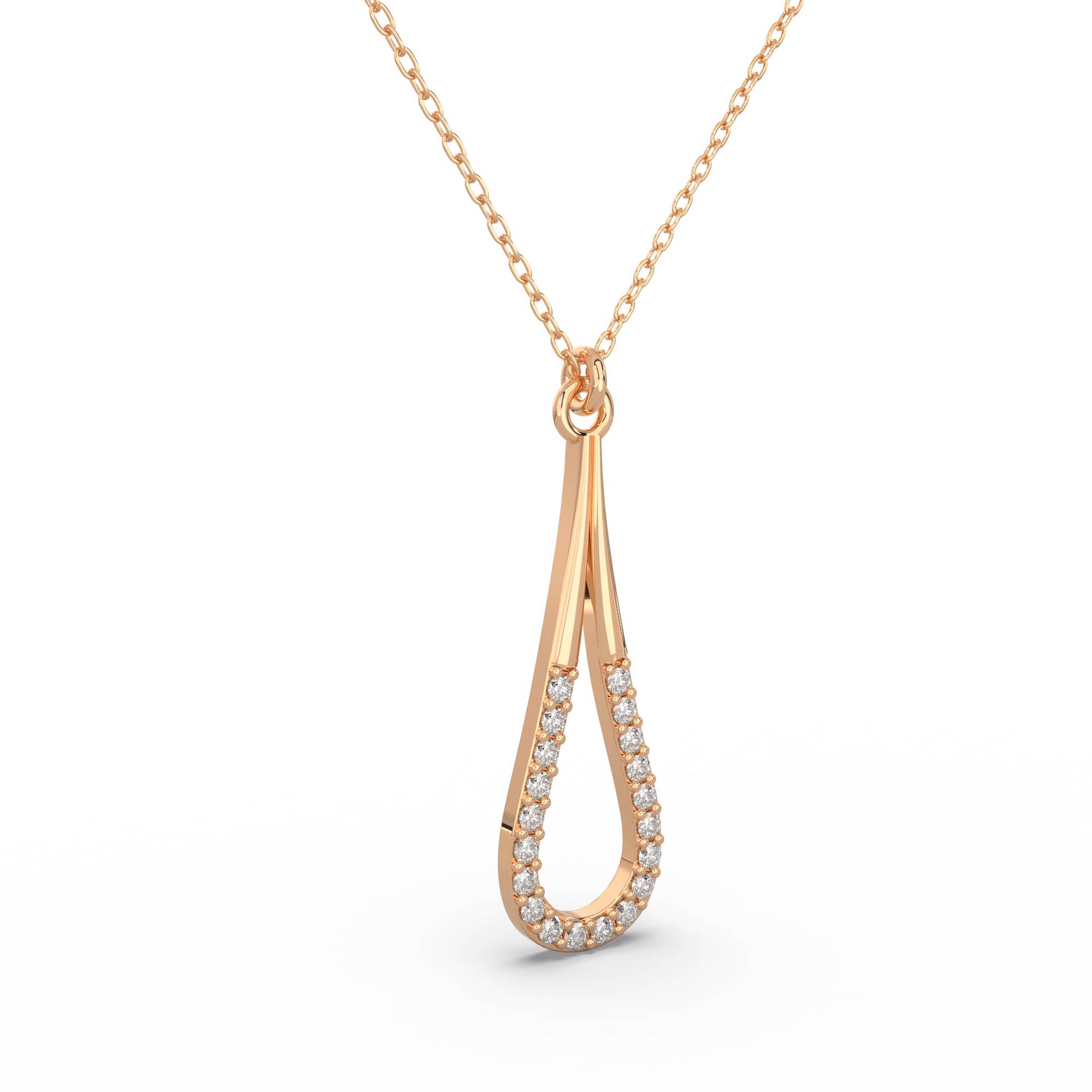 18 Kt Rose Gold Diamond Necklaces