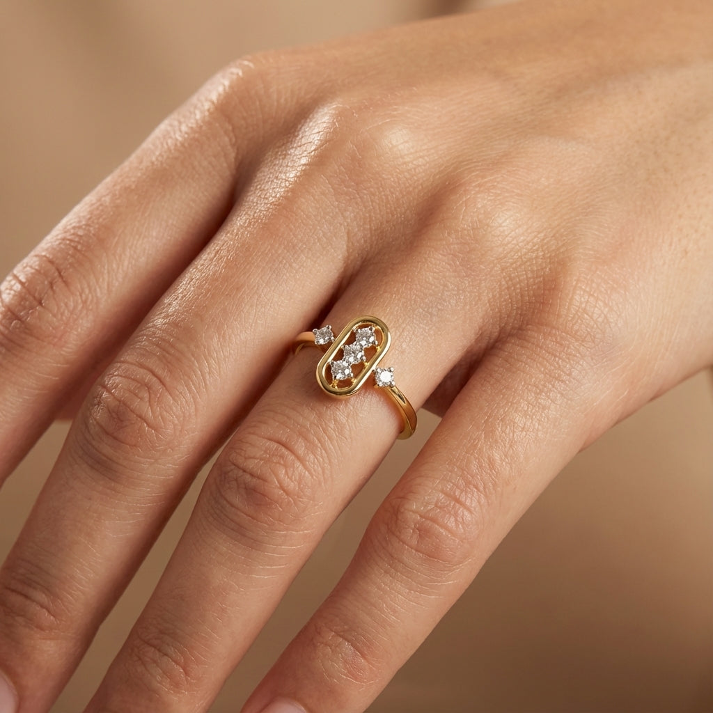 14 Kt Yellow Gold Diamond Ring