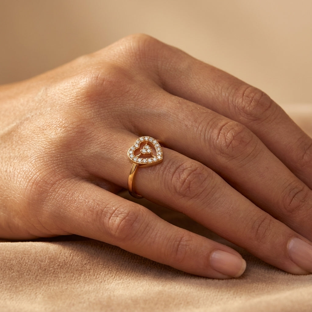 14 Kt Rose Gold Diamond Ring