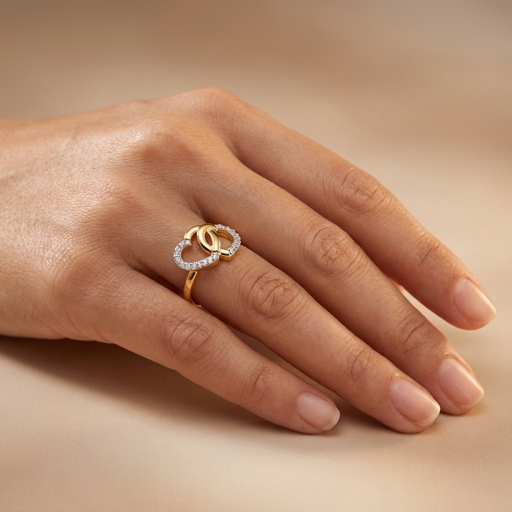 Enchanted Garden Diamond Ring ring on model hand close-up – studio jewellery photography | Prash Jewellery