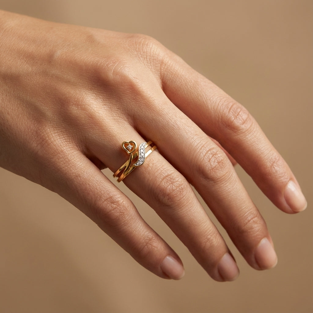 14 Kt Yellow Gold Diamond Ring