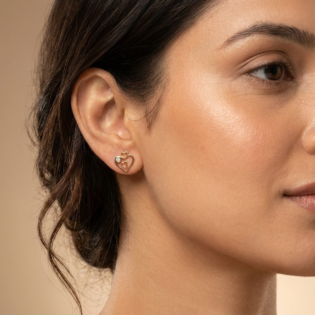 Exquisite Heart Diamond Earring