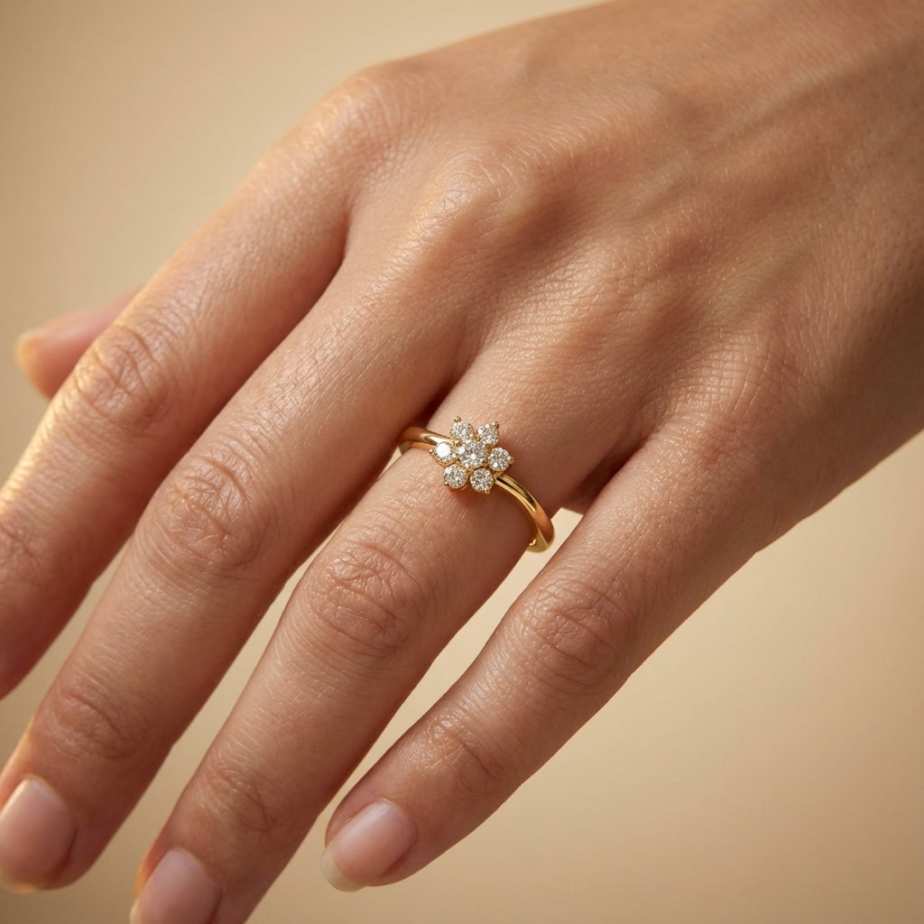 Floral diamond ring