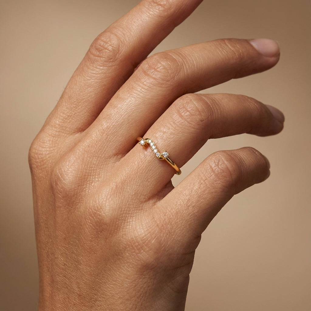 Floral Fantasy Diamond Ring ring on model hand close-up – studio jewellery photography | Prash Jewellery