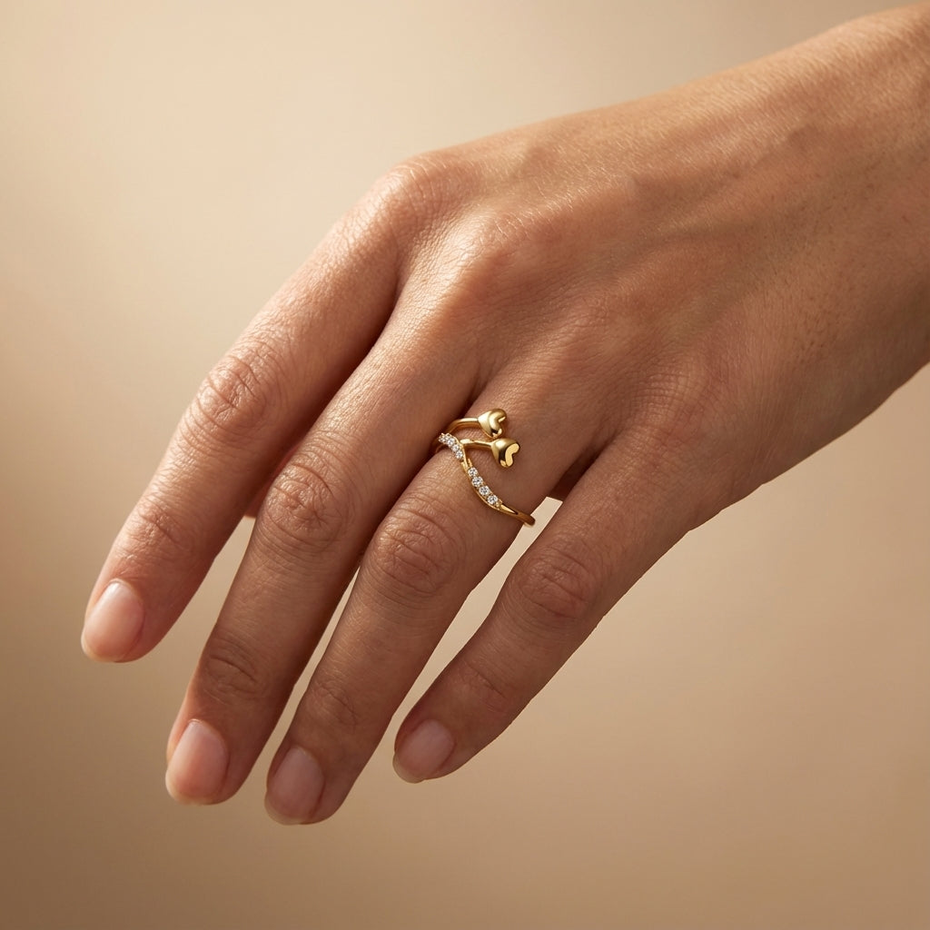 Graceful Glimmer Diamond Ring ring on model hand close-up – studio jewellery photography | Prash Jewellery