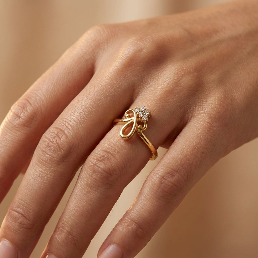 14 Kt Yellow Gold Diamond Ring