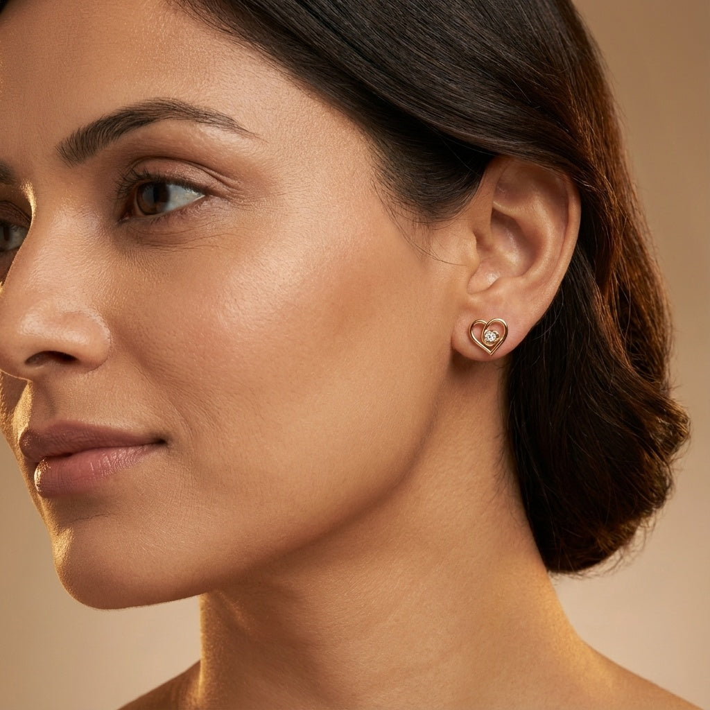 Halo Heart Diamond Earring