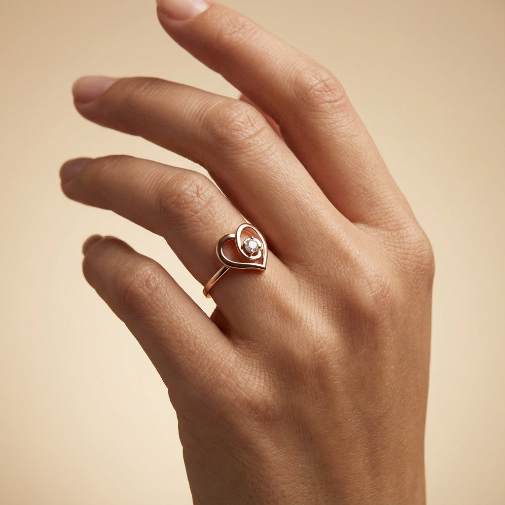 Halo Heart Diamond Ring