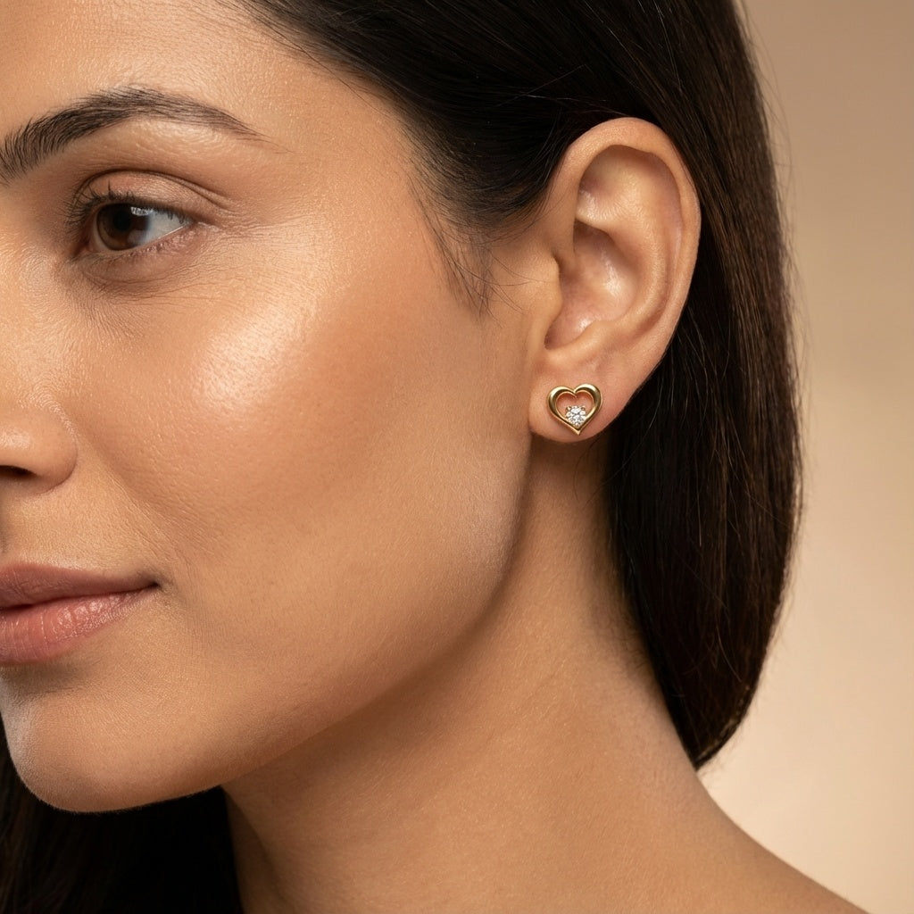 Heart-Shaped Diamond Earring