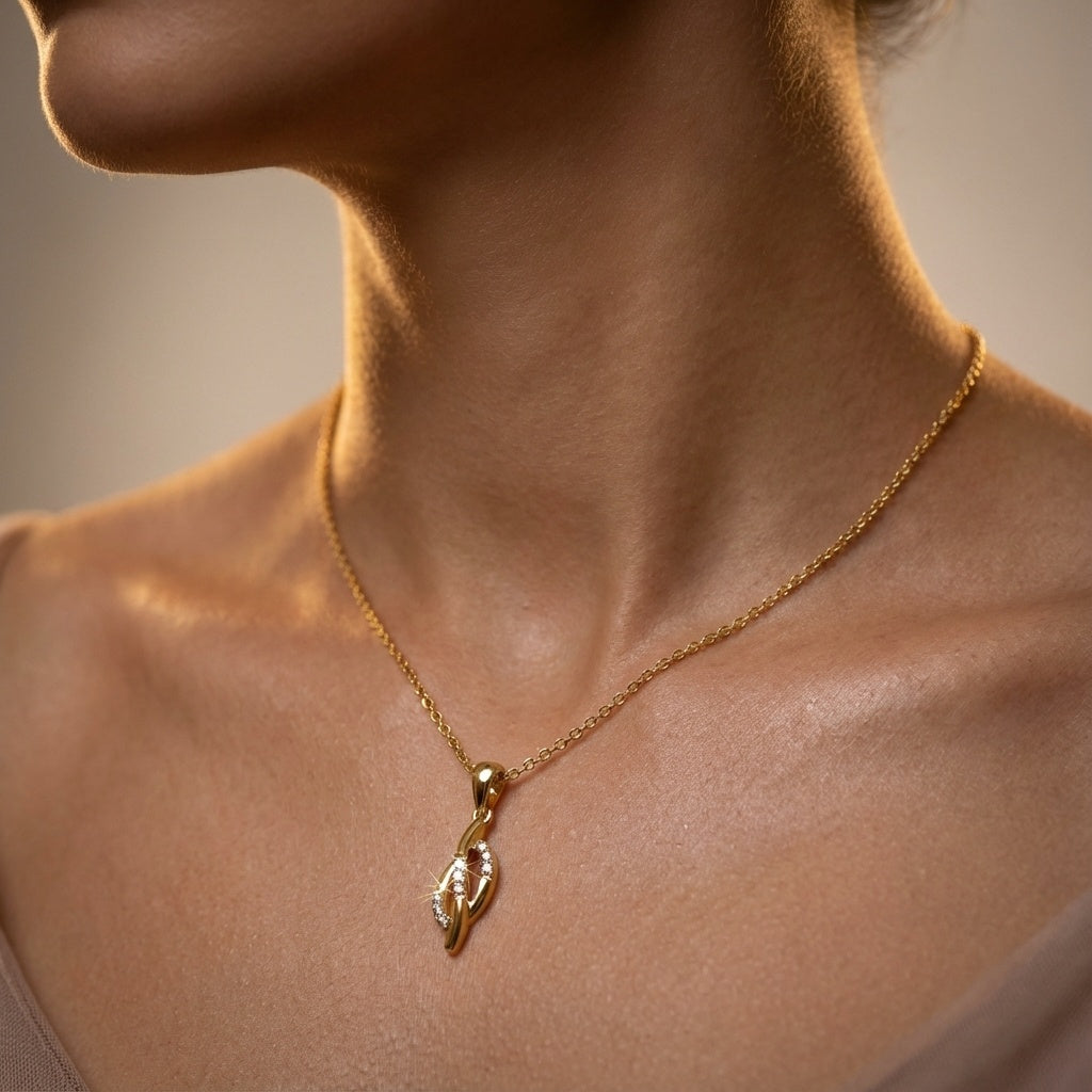 Infinity Diamond Pendant ring on model hand close-up – studio jewellery photography | Prash Jewellery