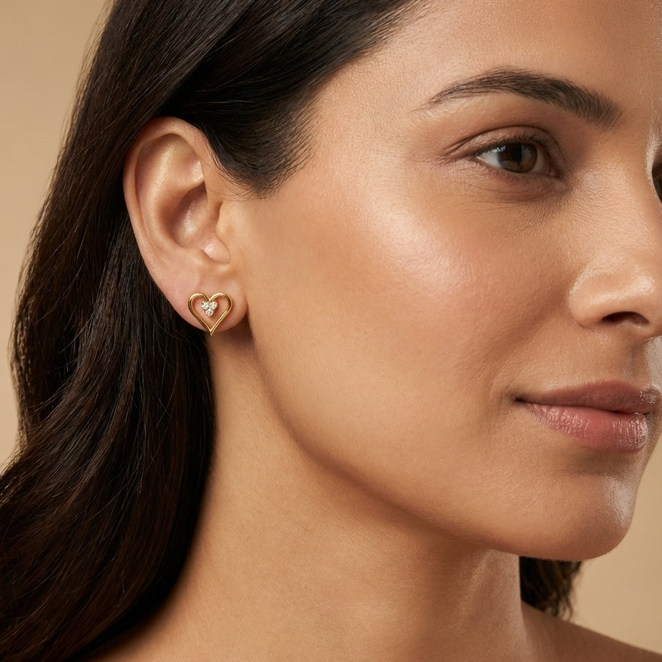 Love Symbol Heart Diamond Earring