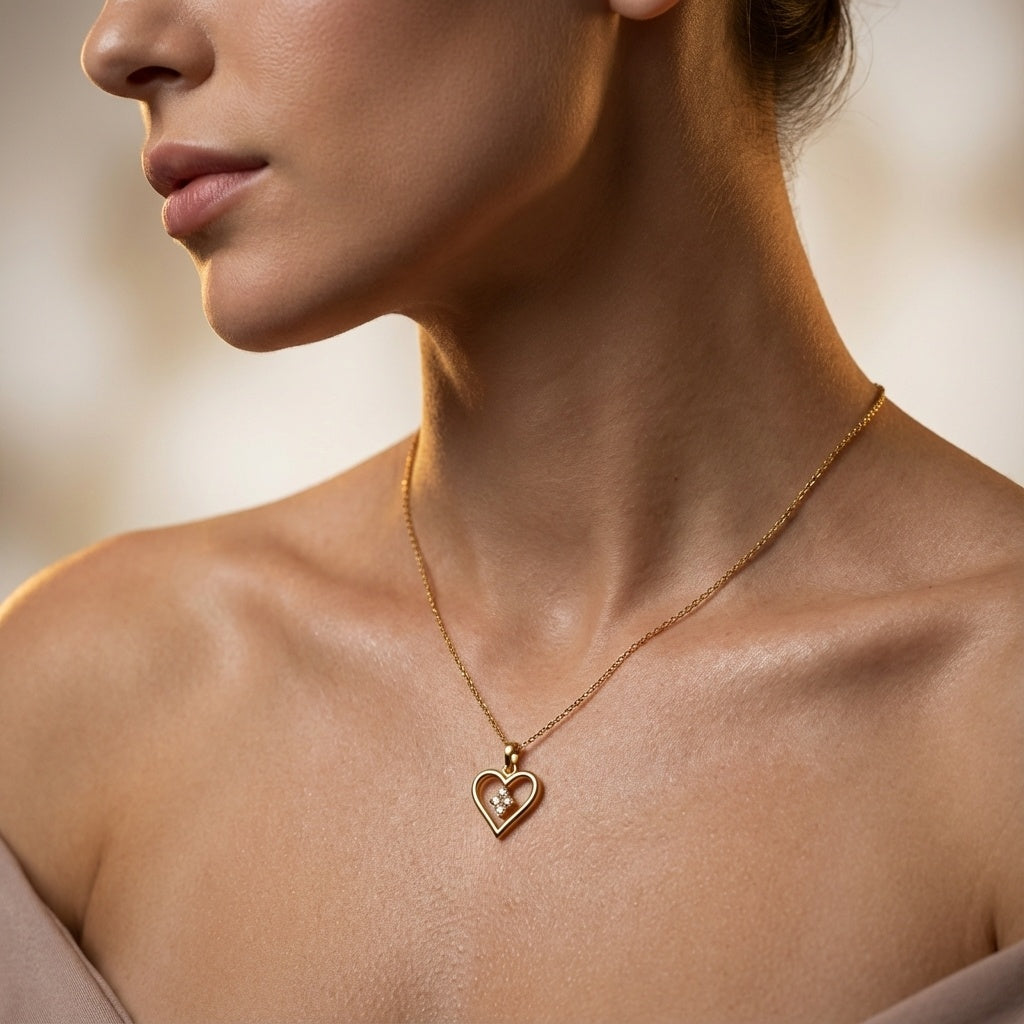 Love Symbol Heart Diamond Pendant