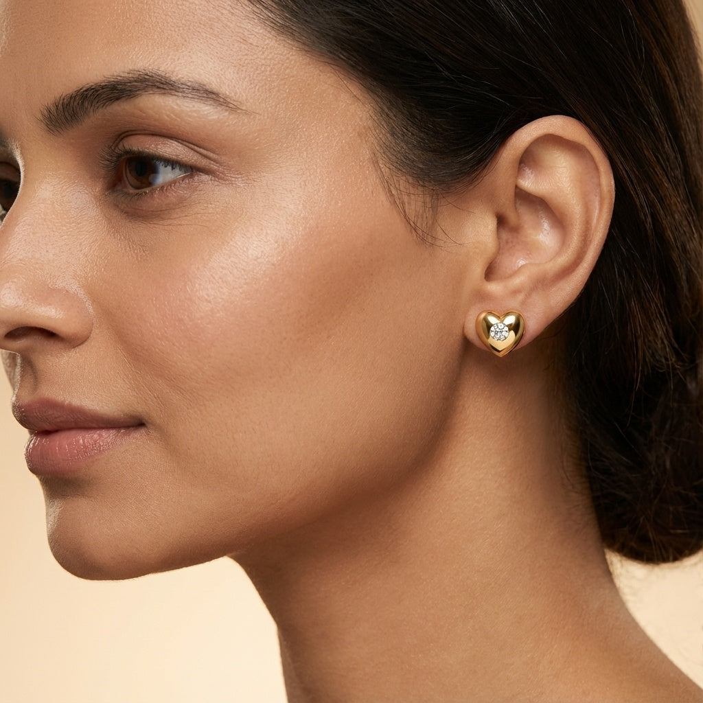 14 Kt Rose Gold Diamond Earring