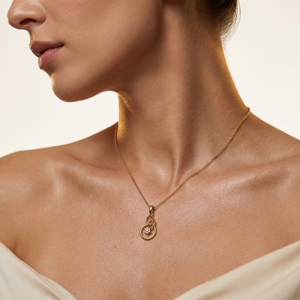 Medley Diamond Pendant ring on model hand close-up – studio jewellery photography | Prash Jewellery