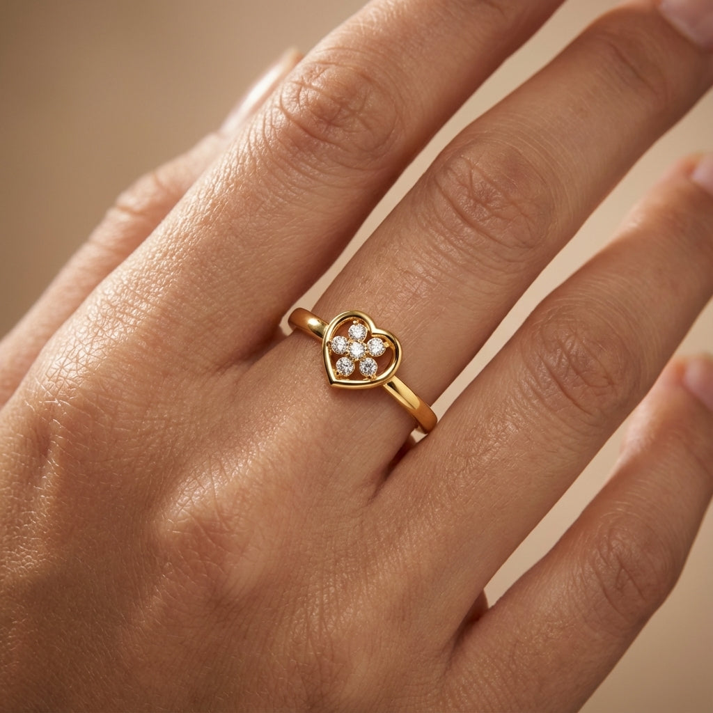 14 Kt Yellow Gold Diamond Ring